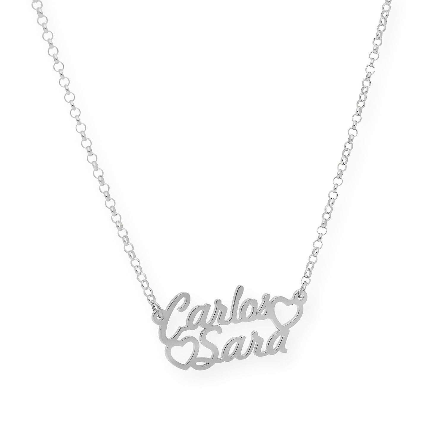 Colgante Eurídice Corazón y Nombres en Plata 925