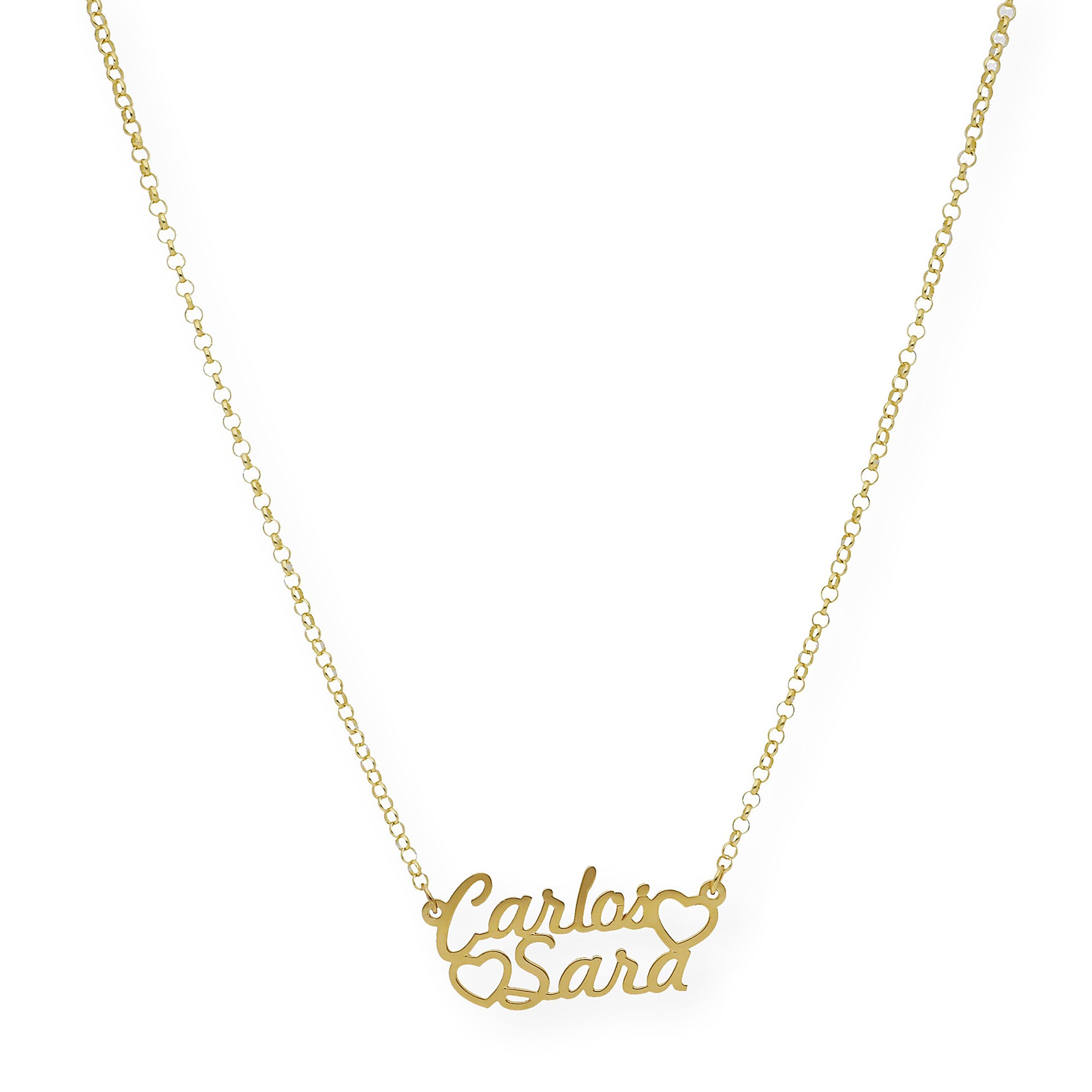 Colgante Eurídice Corazón y Nombres en Plata 925