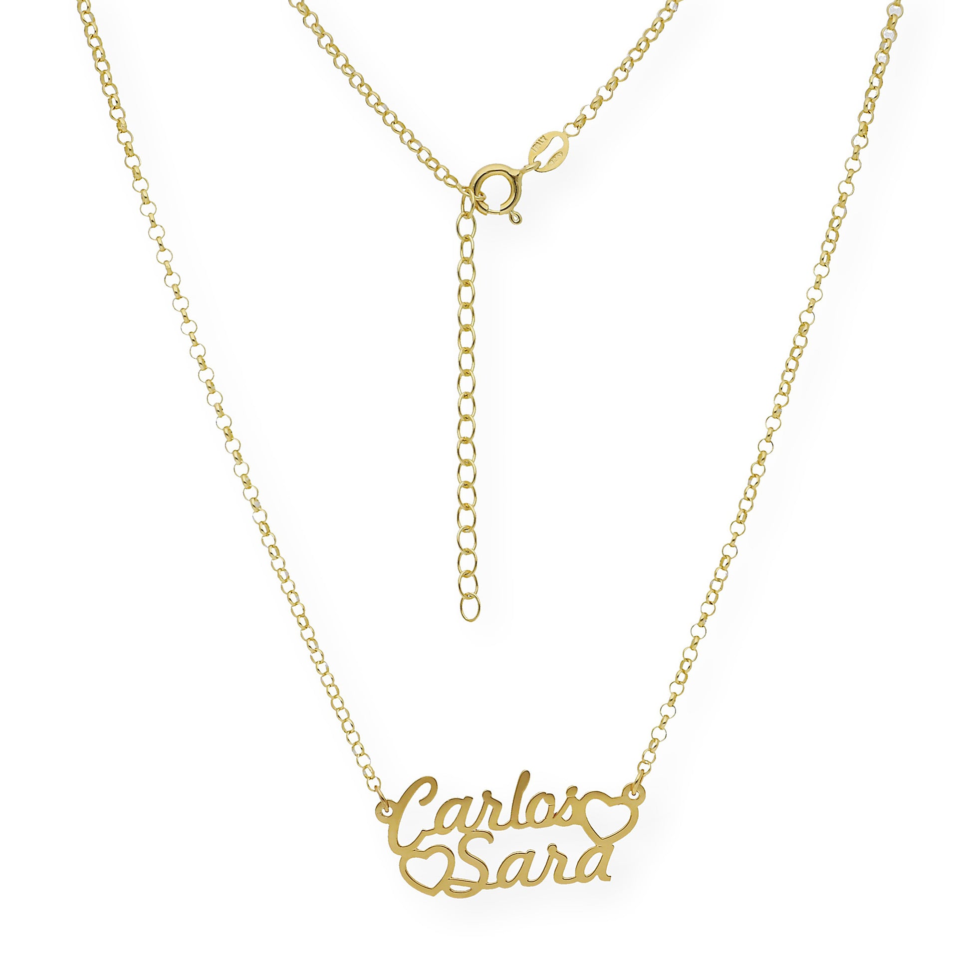 Colgante Eurídice Corazón y Nombres en Plata 925