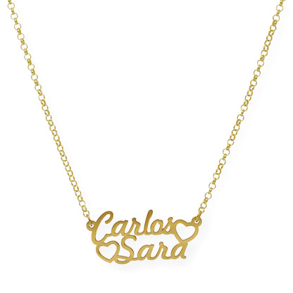 Colgante Eurídice Corazón y Nombres en Plata 925