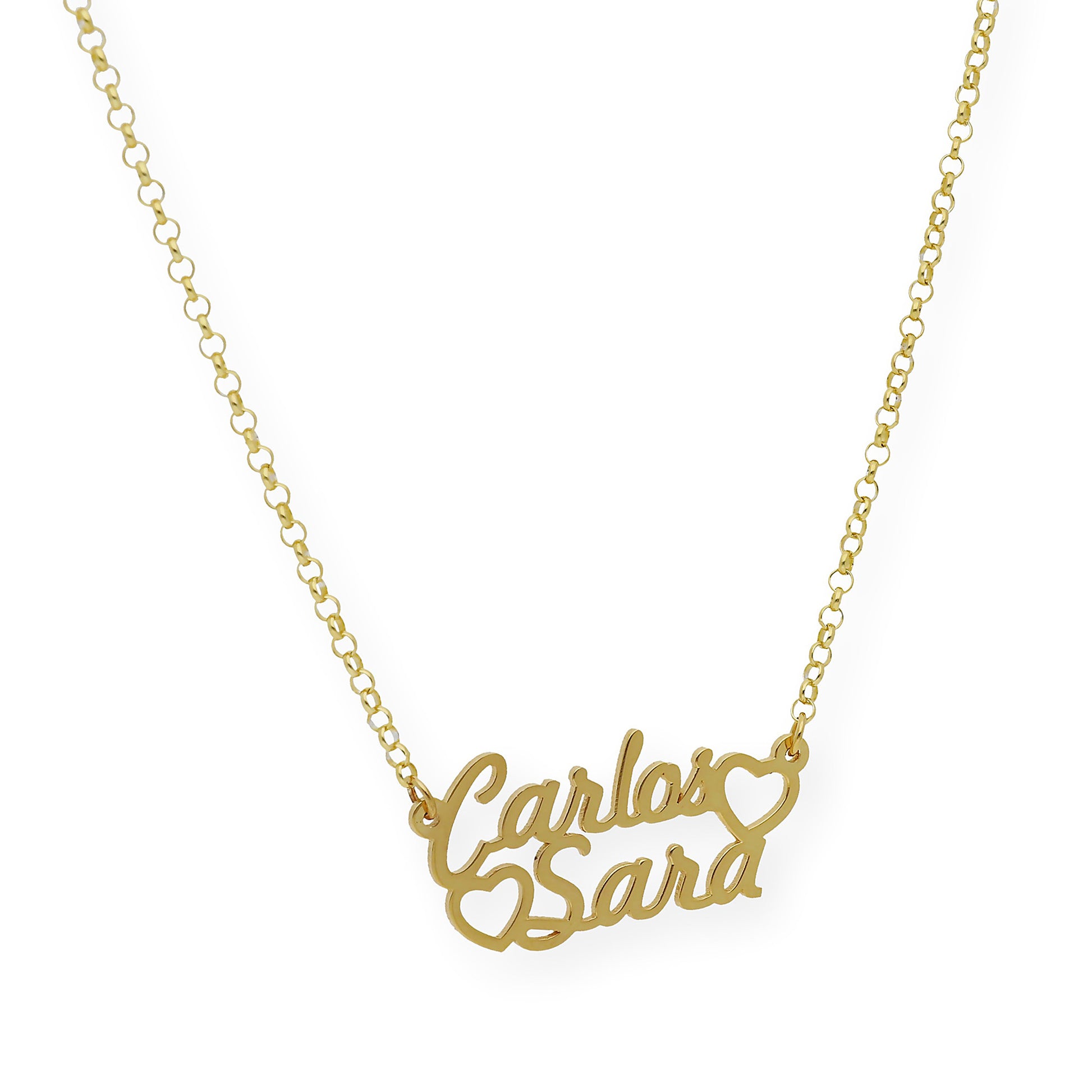 Colgante Eurídice Corazón y Nombres en Plata 925