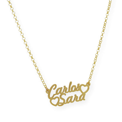 Colgante Eurídice Corazón y Nombres en Plata 925