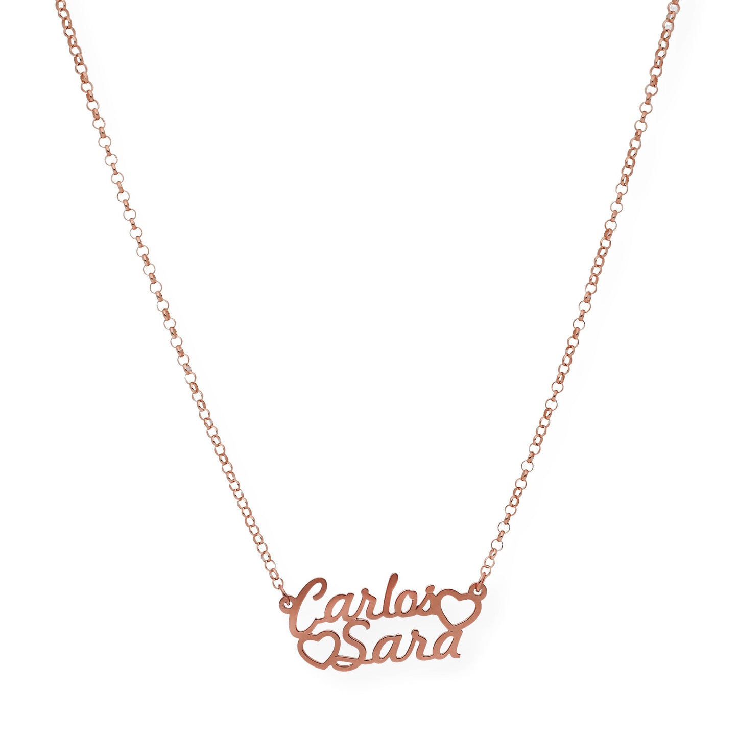 Colgante Eurídice Corazón y Nombres en Plata 925