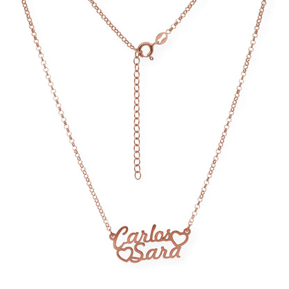 Colgante Eurídice Corazón y Nombres en Plata 925