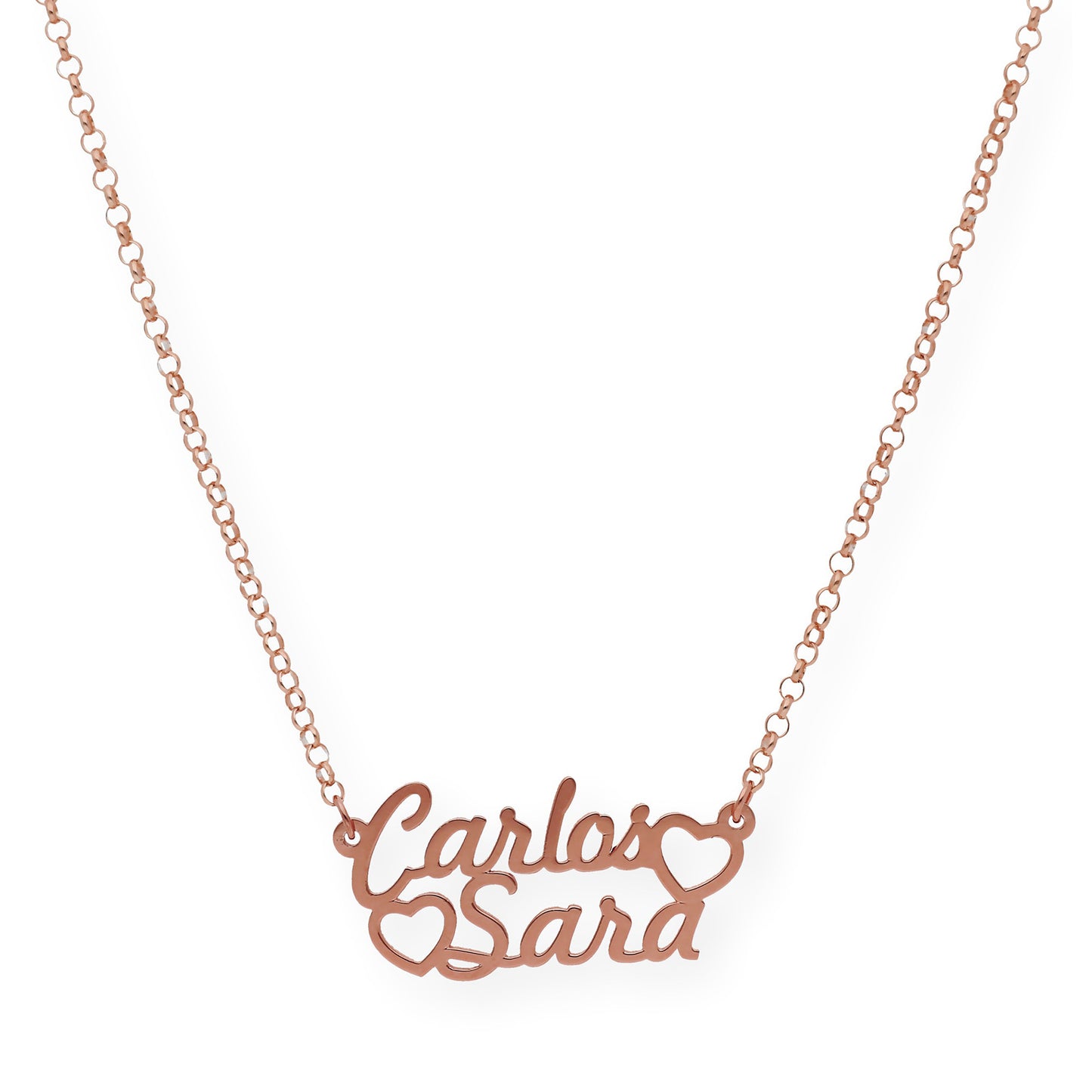 Colgante Eurídice Corazón y Nombres en Plata 925