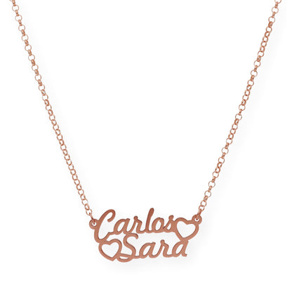 Colgante Eurídice Corazón y Nombres en Plata 925