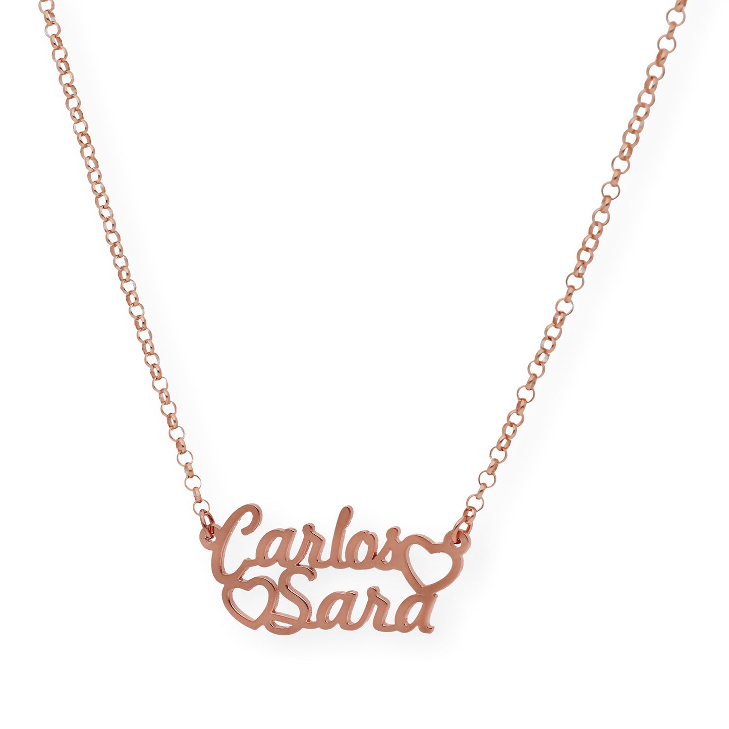 Colgante Eurídice Corazón y Nombres en Plata 925