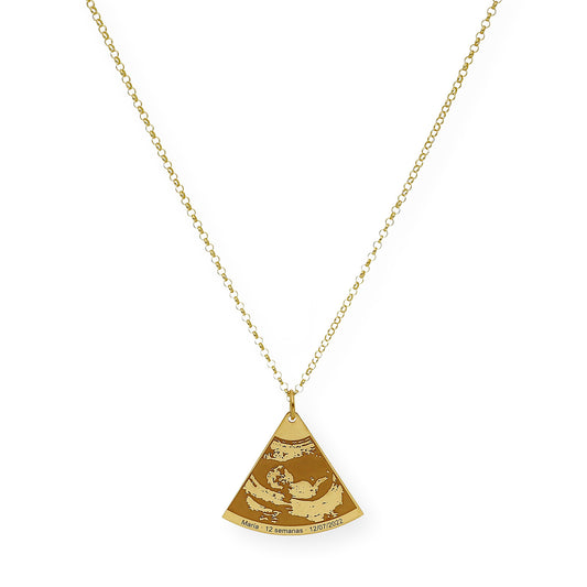 Colgante Ecografía Personalizado en Plata 925 con Baño de Oro 18k