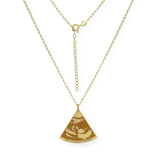 Colgante Ecografía Personalizado en Plata 925 con Baño de Oro 18k