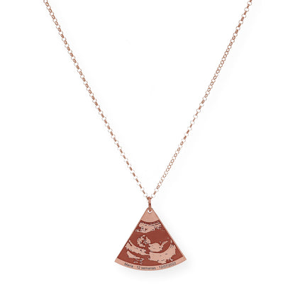 Colgante Ecografía Personalizado en Plata 925 con Baño de Oro Rosa 18k