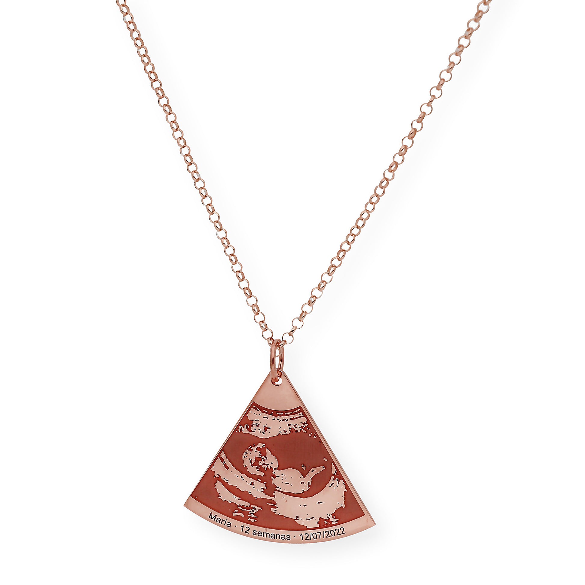 Colgante Ecografía Personalizado en Plata 925 con Baño de Oro Rosa 18k