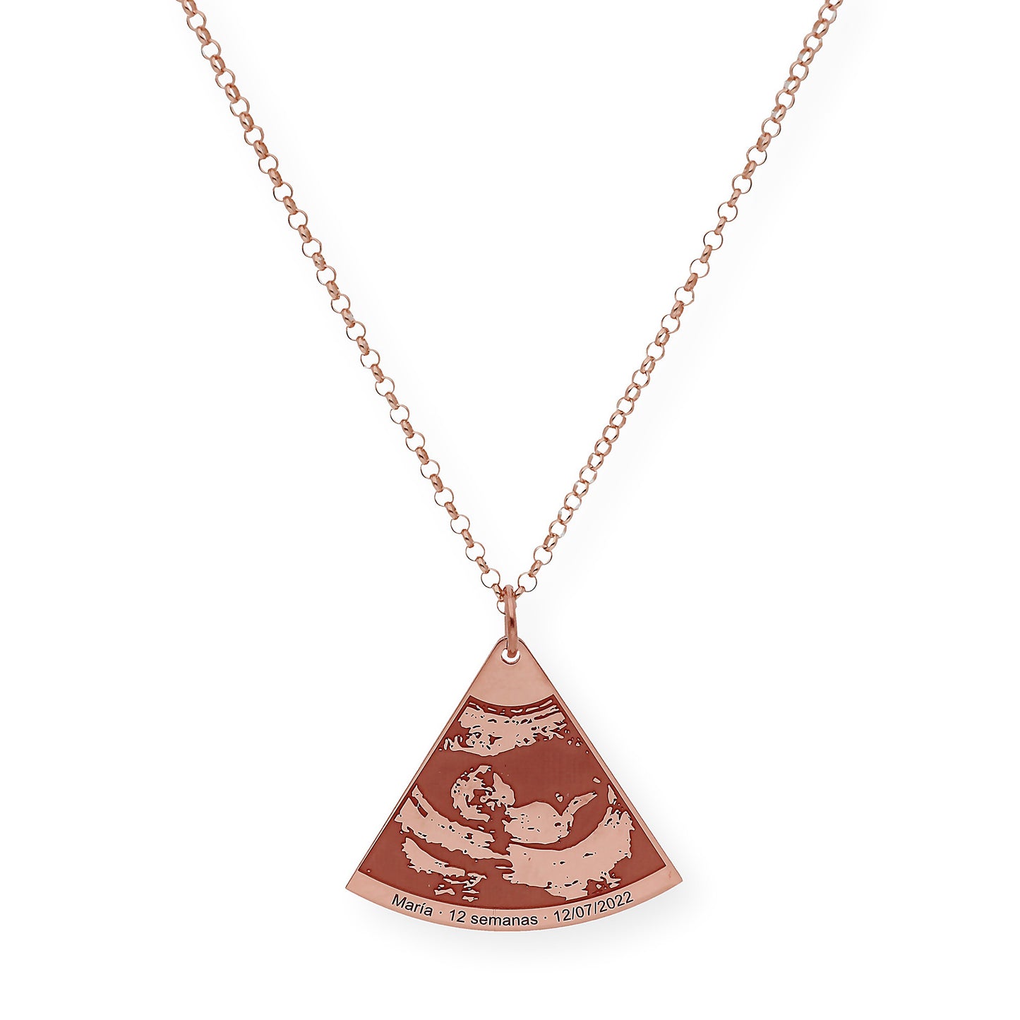Colgante Ecografía Personalizado en Plata 925 con Baño de Oro Rosa 18k