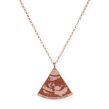 Colgante Ecografía Personalizado en Plata 925 con Baño de Oro Rosa 18k
