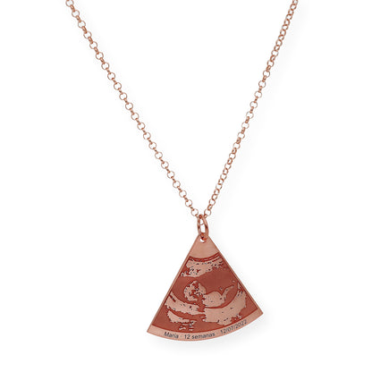 Colgante Ecografía Personalizado en Plata 925 con Baño de Oro Rosa 18k