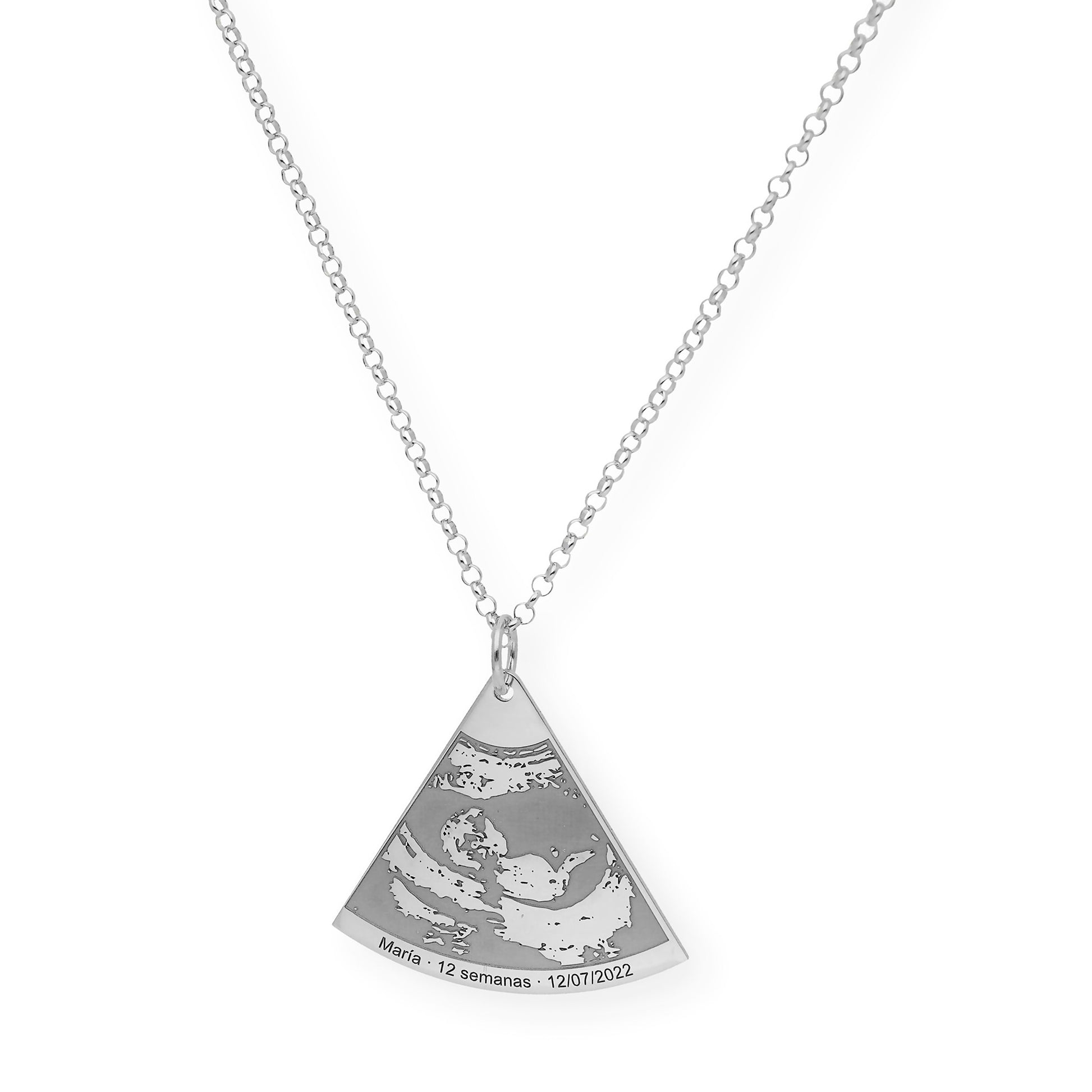 Colgante Ecografía Personalizado en Plata 925 con Baño de Oro Rosa 18k