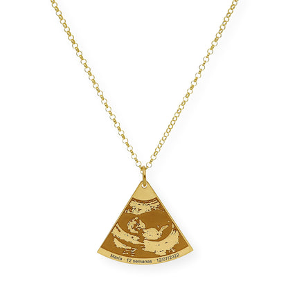 Colgante Ecografía Personalizado en Plata 925 con Baño de Oro Rosa 18k
