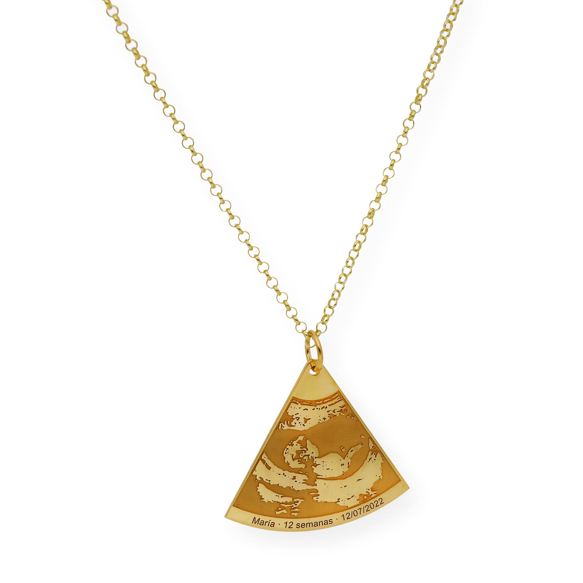 Colgante Ecografía Personalizado en Plata 925 con Baño de Oro Rosa 18k