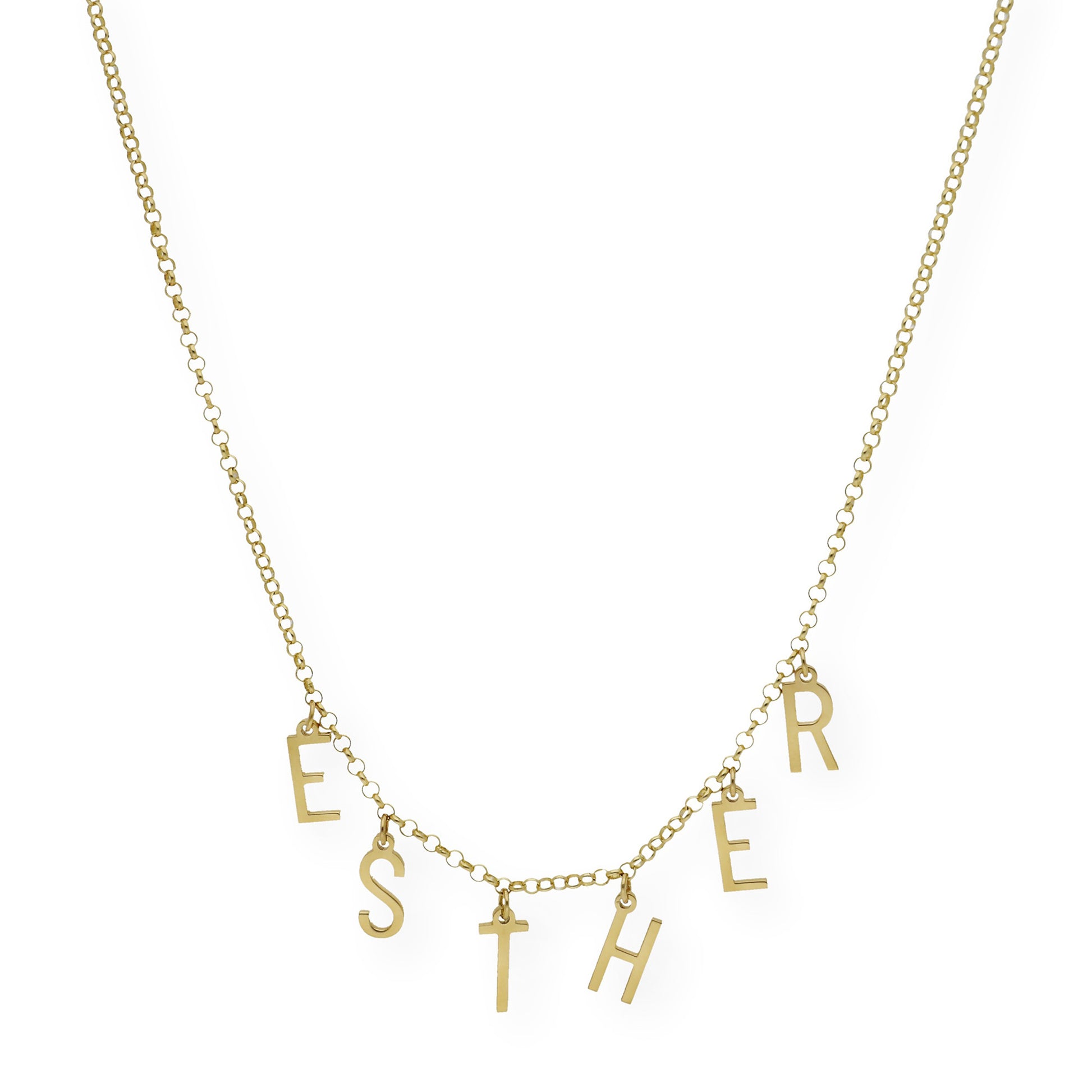 Collar Syna Nombre con Iniciales en Plata 925 con Baño de Oro 18k