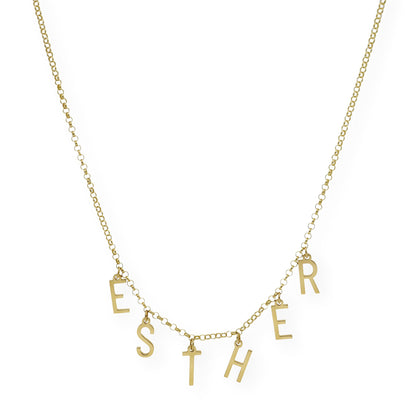 Collar Syna Nombre con Iniciales en Plata 925 con Baño de Oro 18k
