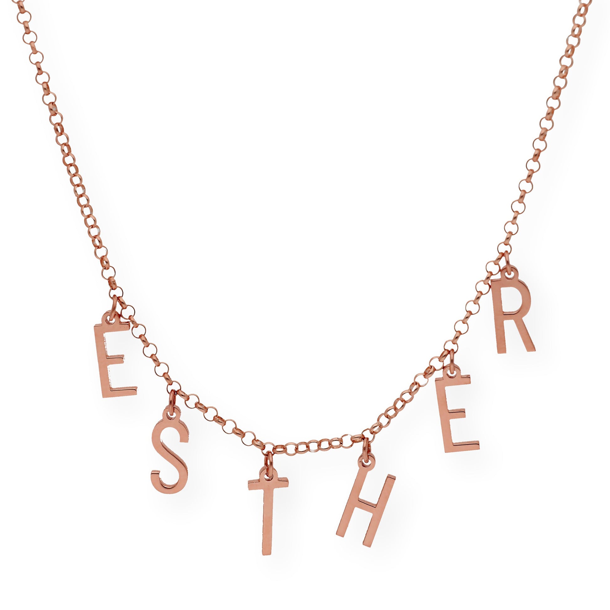Collar Syna Nombre con Iniciales en Plata 925 con Baño de Oro 18k