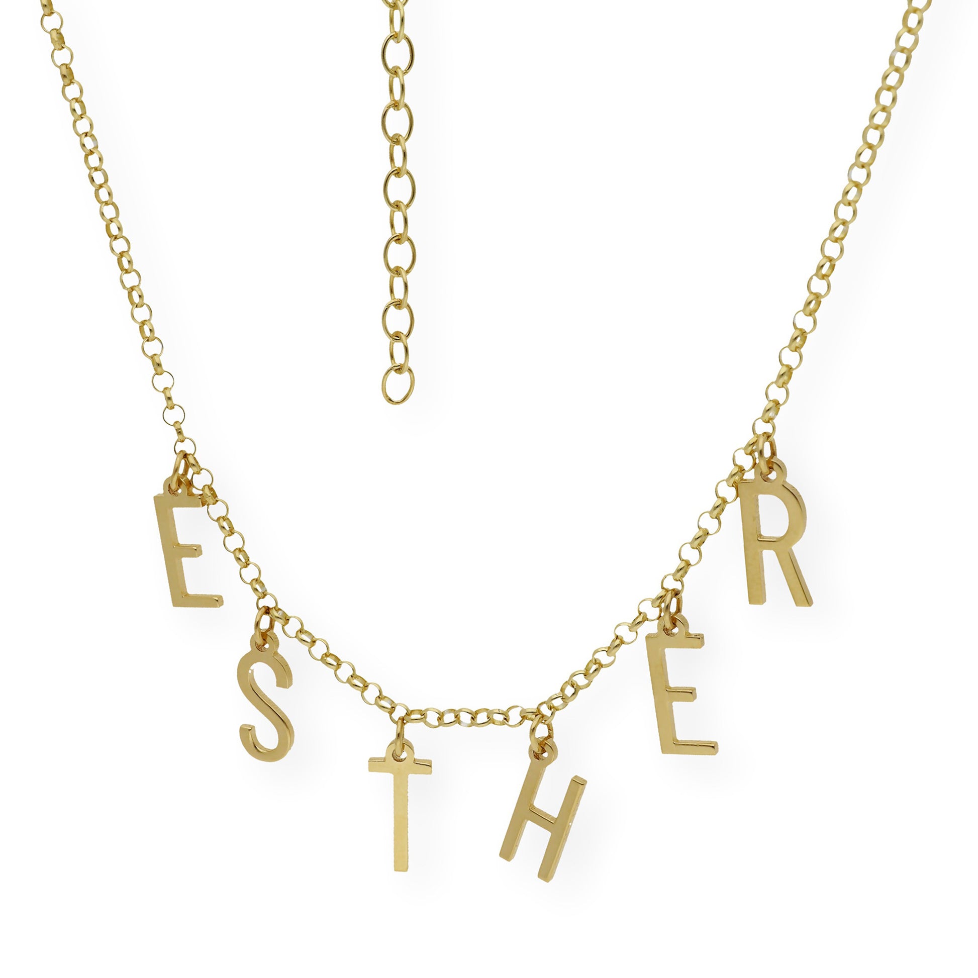 Collar Syna Nombre con Iniciales en Plata 925 con Baño de Oro Rosa 18k