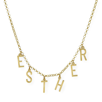 Collar Syna Nombre con Iniciales en Plata 925 con Baño de Oro Rosa 18k