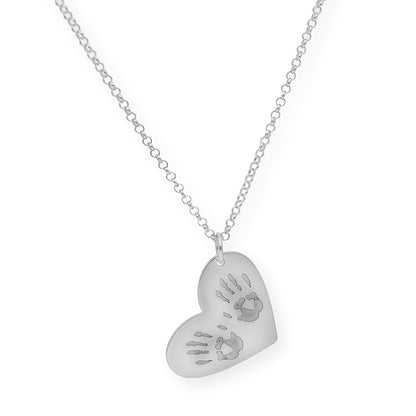 Colgante Galatea Corazón y Manos en Plata 925