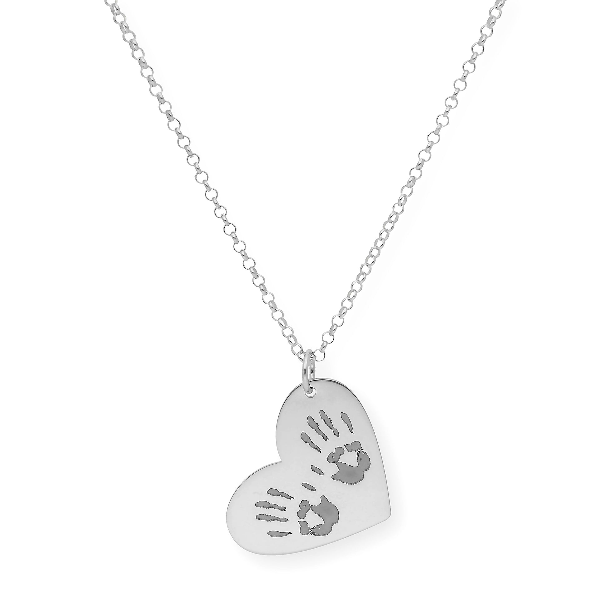 Colgante Galatea Corazón y Manos en Plata 925 con Baño de Oro Rosa 18k