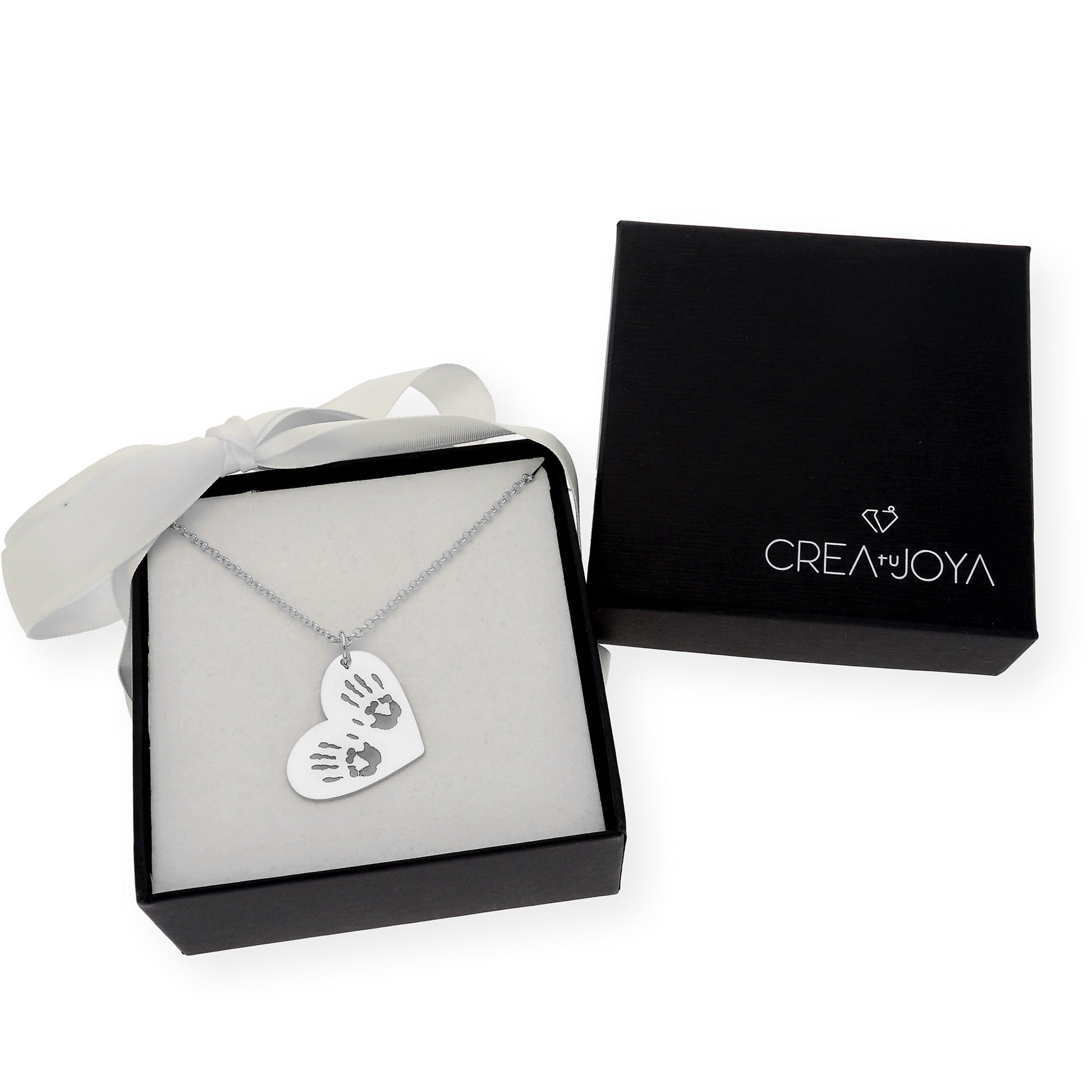 Colgante Galatea Corazón y Manos en Plata 925 con Baño de Oro Rosa 18k