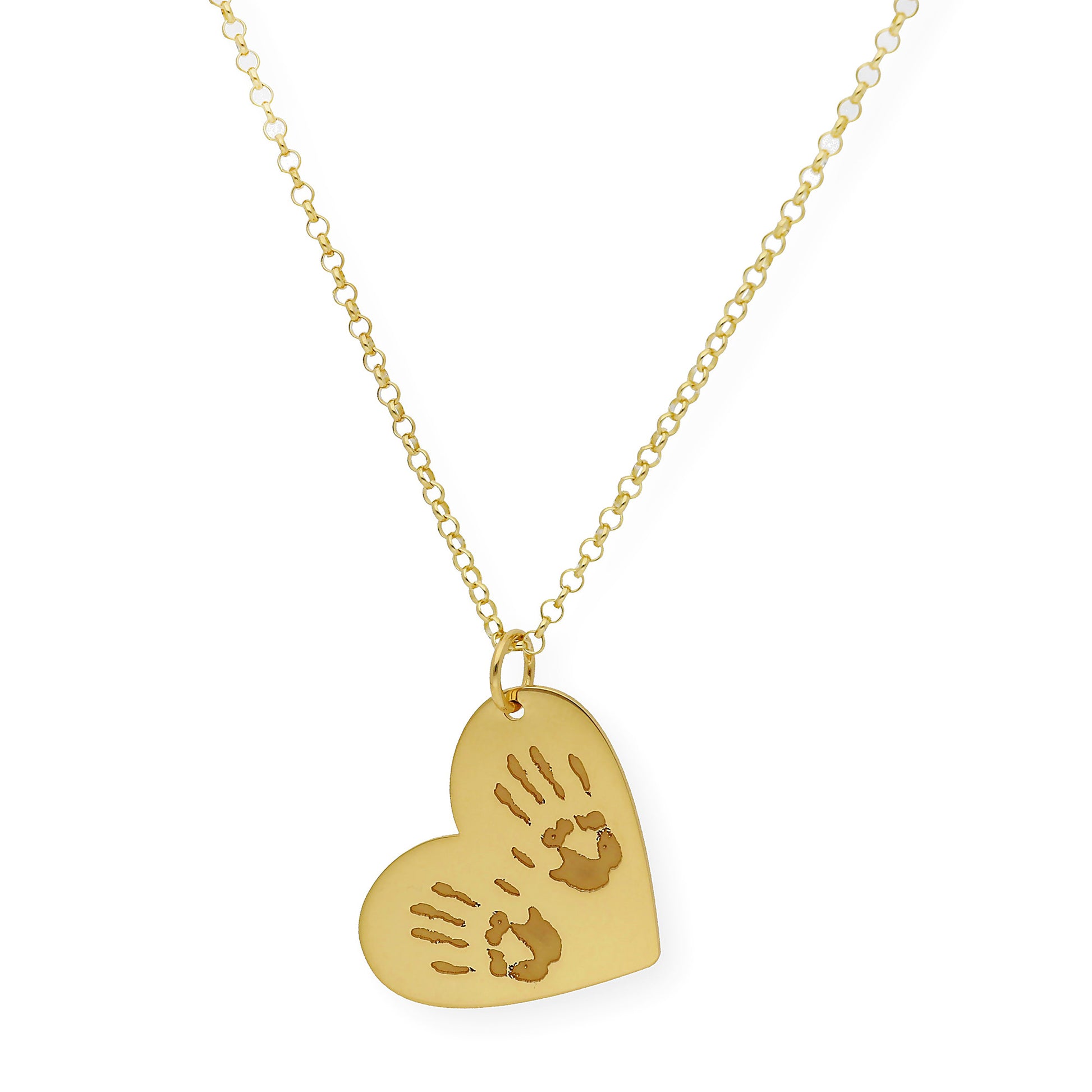 Colgante Galatea Corazón y Manos en Plata 925 con Baño de Oro Rosa 18k