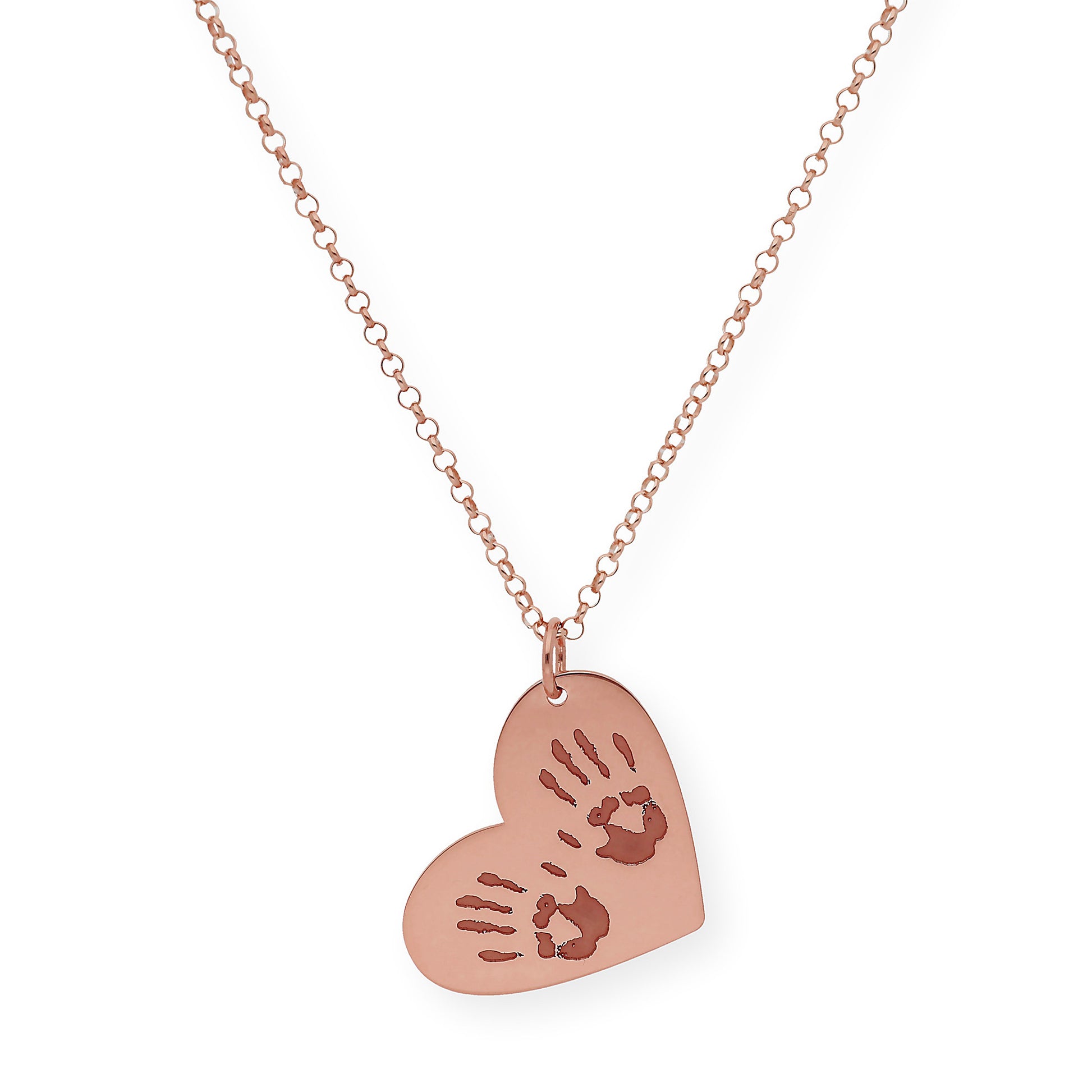 Colgante Galatea Corazón y Manos en Plata 925 con Baño de Oro 18k