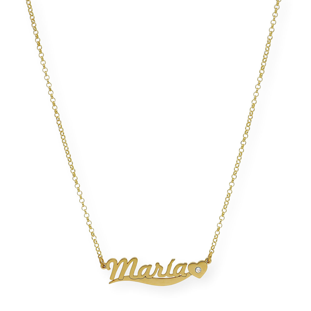 Collar Kassia Nombre y Corazón con Circonita en Plata 925