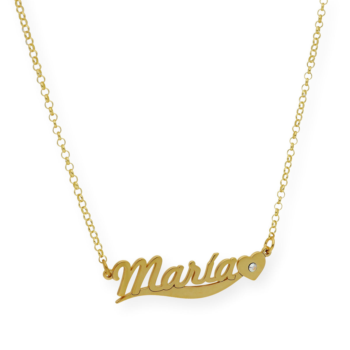 Collar Kassia Nombre y Corazón con Circonita en Plata 925