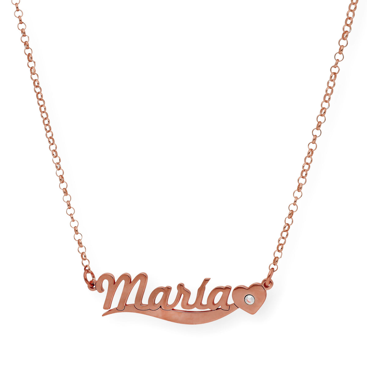 Collar Kassia Nombre y Corazón con Circonita en Plata 925