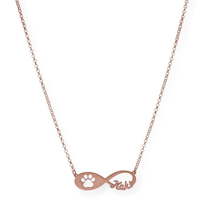 Colgante Infinito Artemis Huella Perro con Nombre en Plata 925