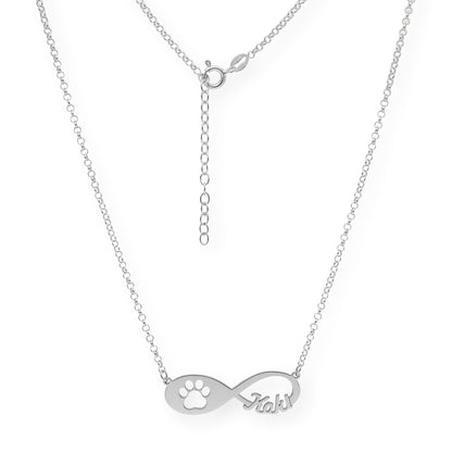 Colgante Infinito Artemis Huella Perro en Plata 925 con Baño de Oro Rosa 18k