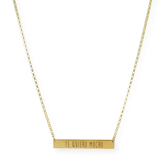 Colgante Frase Xenia en Plata 925 con Baño de Oro 18k