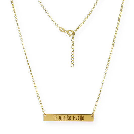 Colgante Frase Xenia en Plata 925 con Baño de Oro 18k