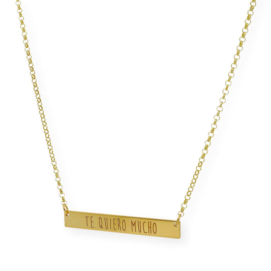 Colgante Frase Xenia en Plata 925 con Baño de Oro 18k