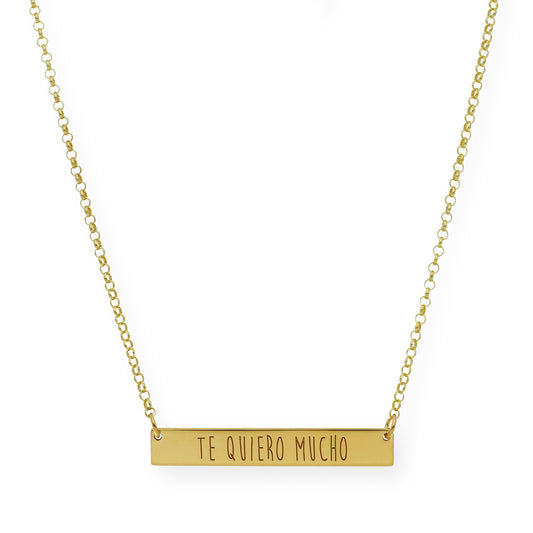 Colgante Frase Xenia en Plata 925 con Baño de Oro 18k