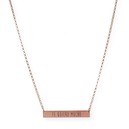 Colgante Frase Xenia en Plata 925 con Baño de Oro Rosa 18k