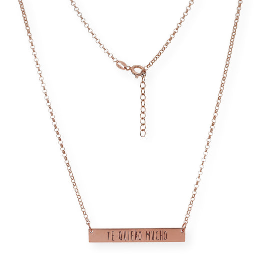 Colgante Frase Xenia en Plata 925 con Baño de Oro Rosa 18k