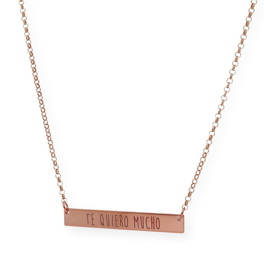 Colgante Frase Xenia en Plata 925 con Baño de Oro Rosa 18k