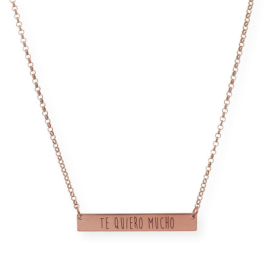 Colgante Frase Xenia en Plata 925 con Baño de Oro Rosa 18k