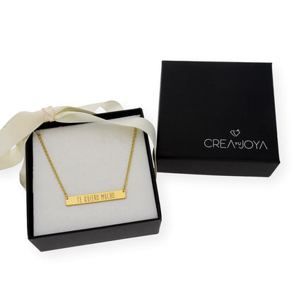 Colgante Frase Xenia en Plata 925 con Baño de Oro Rosa 18k