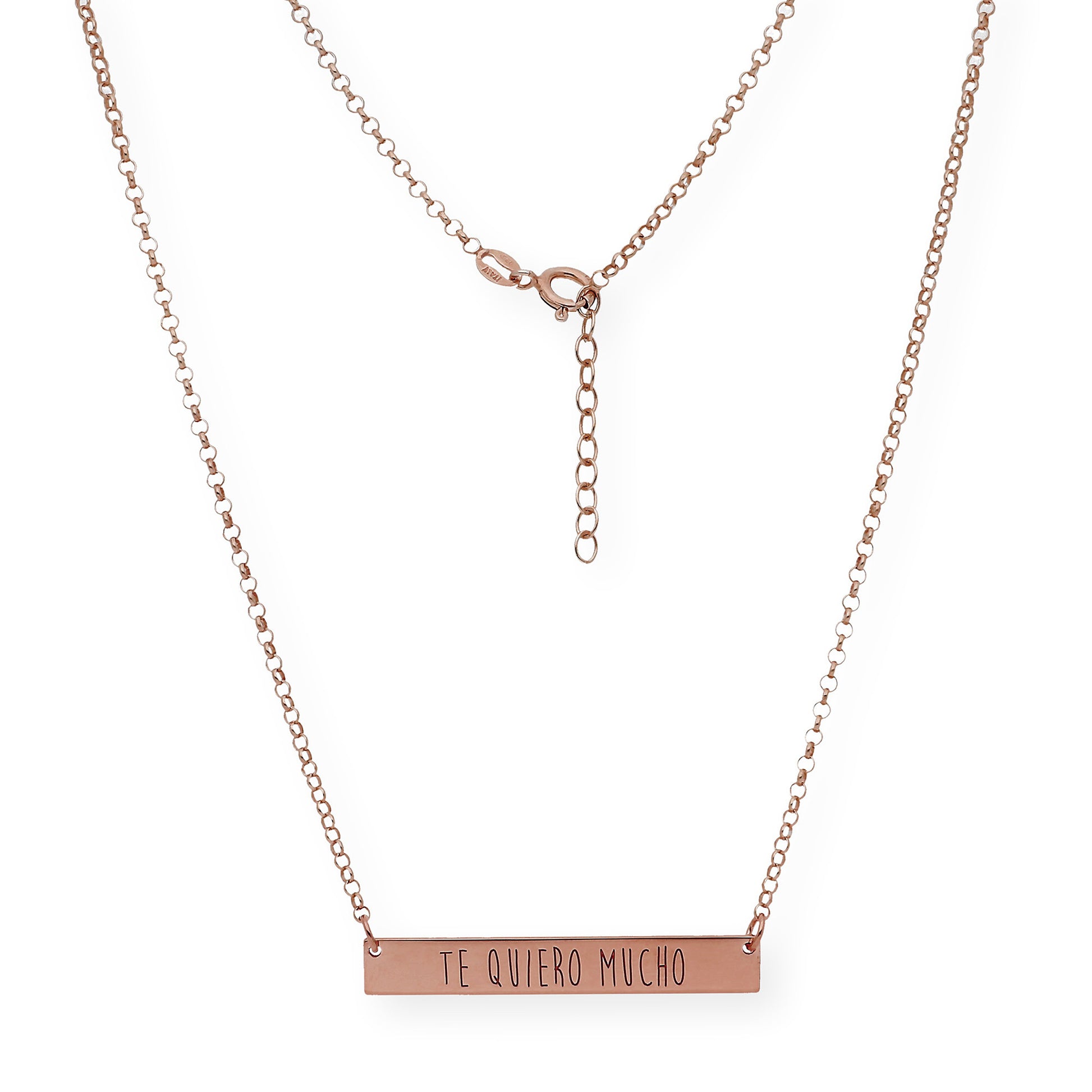 Colgante Frase Xenia en Plata 925 con Baño de Oro 18k