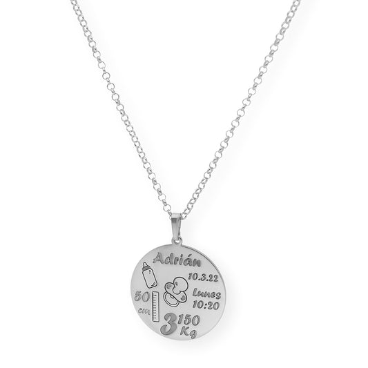 Colgante Dije Nacimiento Ari en Plata 925