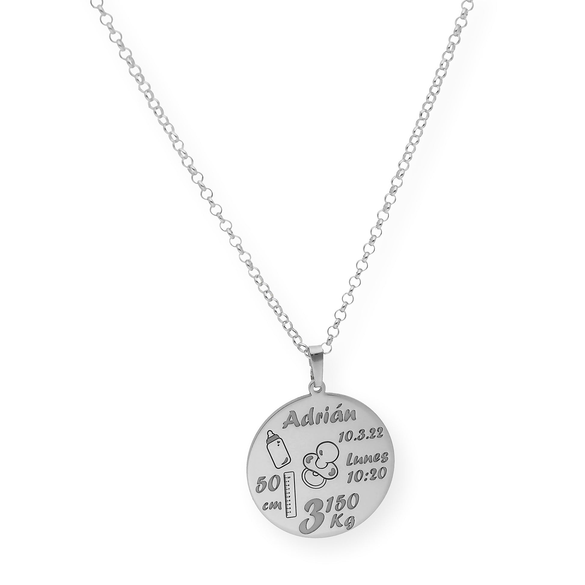 Colgante Dije Nacimiento Ari en Plata 925