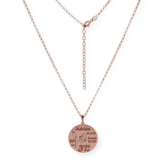 Colgante Dije Nacimiento Ari en Plata 925 con Baño de Oro Rosa 18k