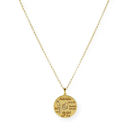 Colgante Dije Nacimiento Ari en Plata 925 con Baño de Oro Rosa 18k